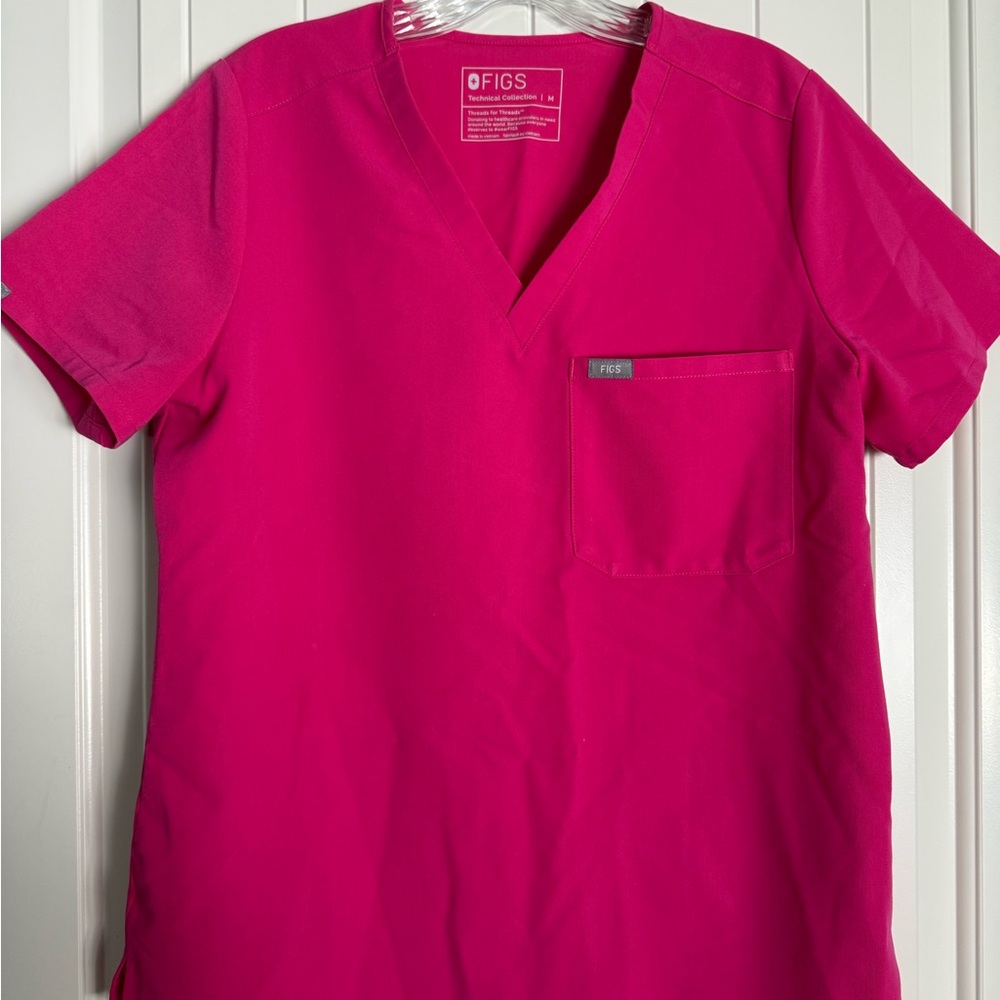 Figs Shocking Pink Catarina Top
